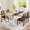 Costway Dining Chairs Set of 2/4 PU Leather Dining Room Chairs with Hollowed Backrests